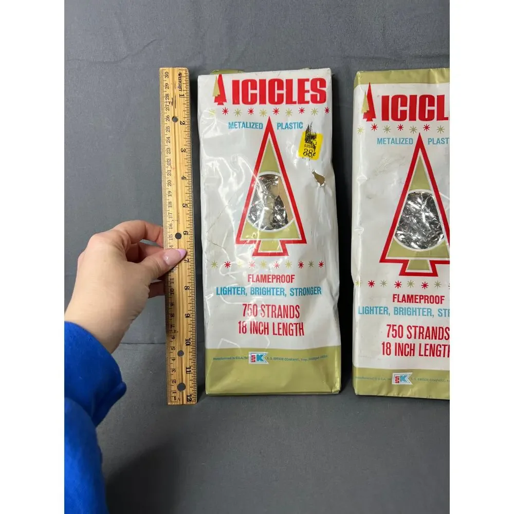 2 Packs of Vintage Icicles Tinsel
